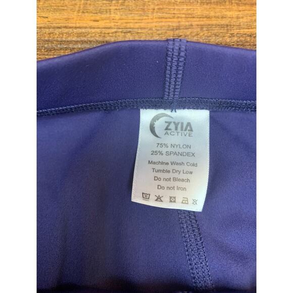 ZYIA Girl's Active Navy Leggings with Scalloped  Hem / Size: L 12-14 - Picture 3 of 12